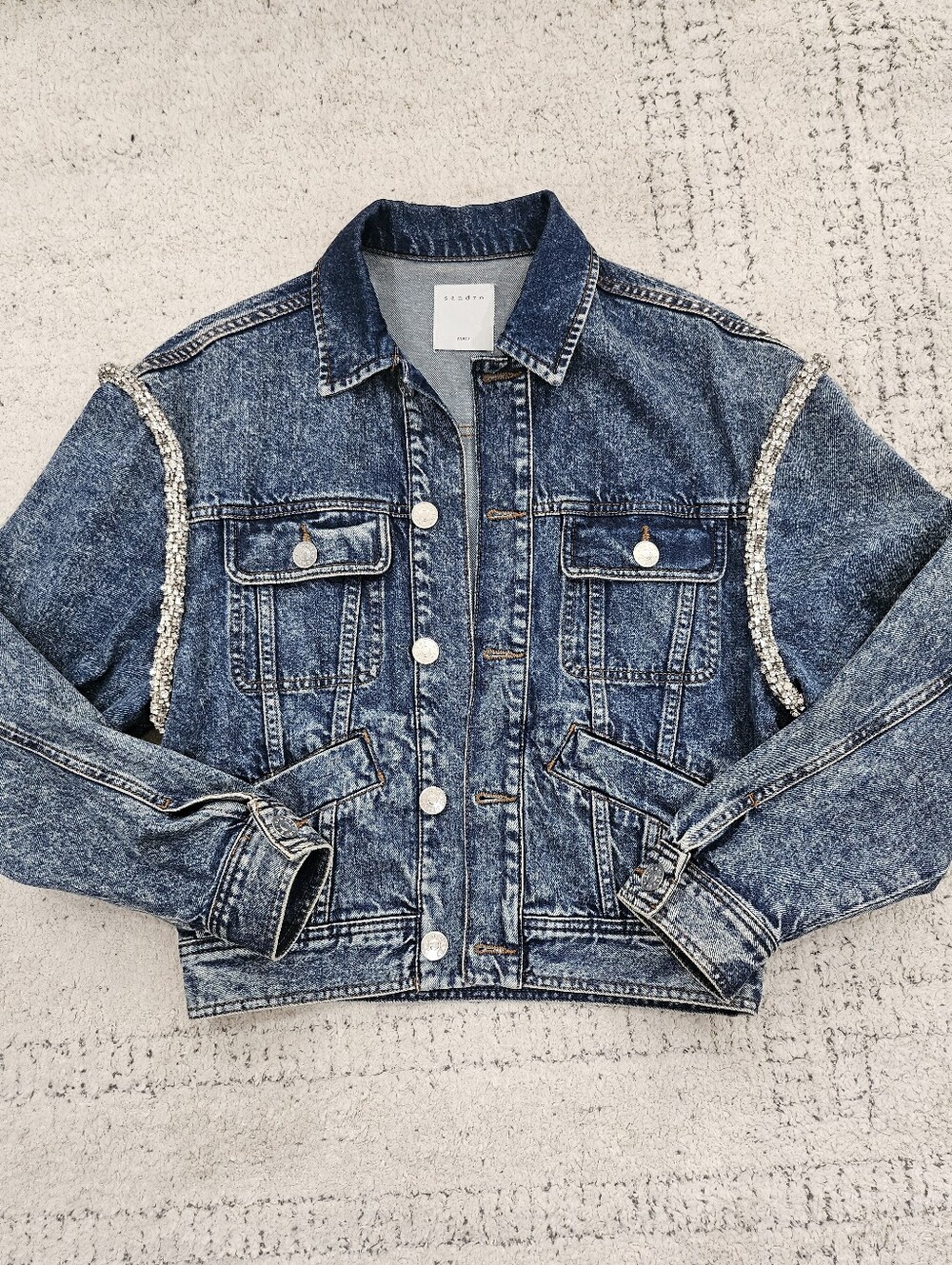 Sandro Paris Studded Denim Jacket